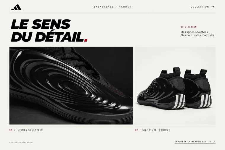 Detail page of the Adidas Harden Vol.10 concept