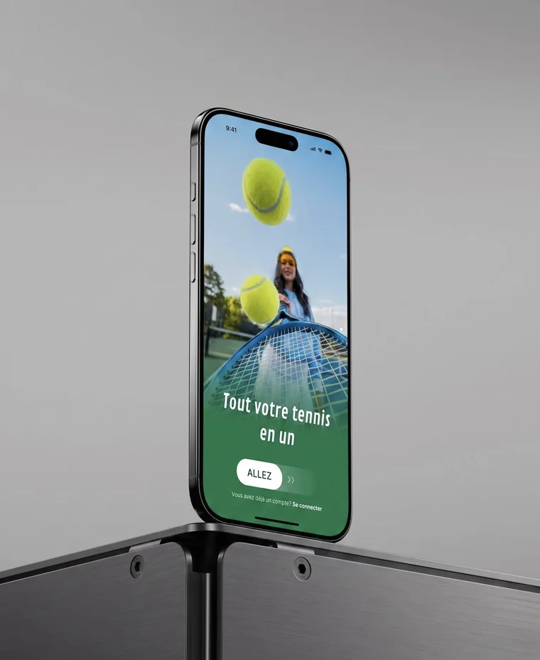 Home screen of the tennis app